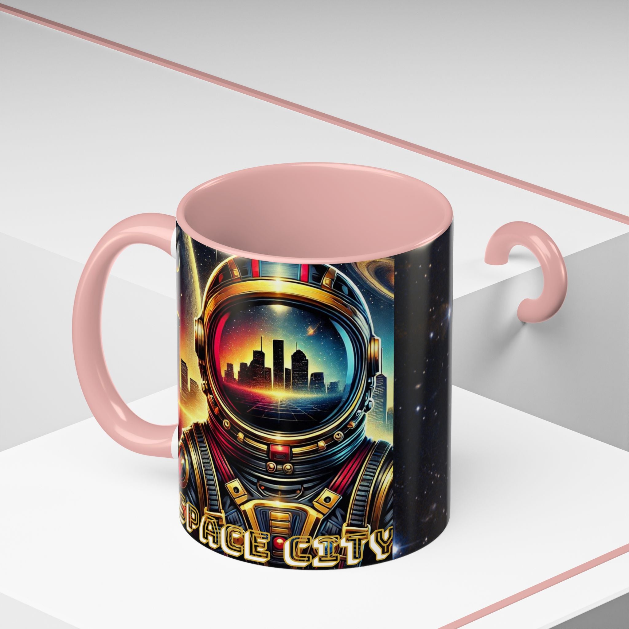 11oz Accent Mug - Space City Houston Custom Coffee Mug