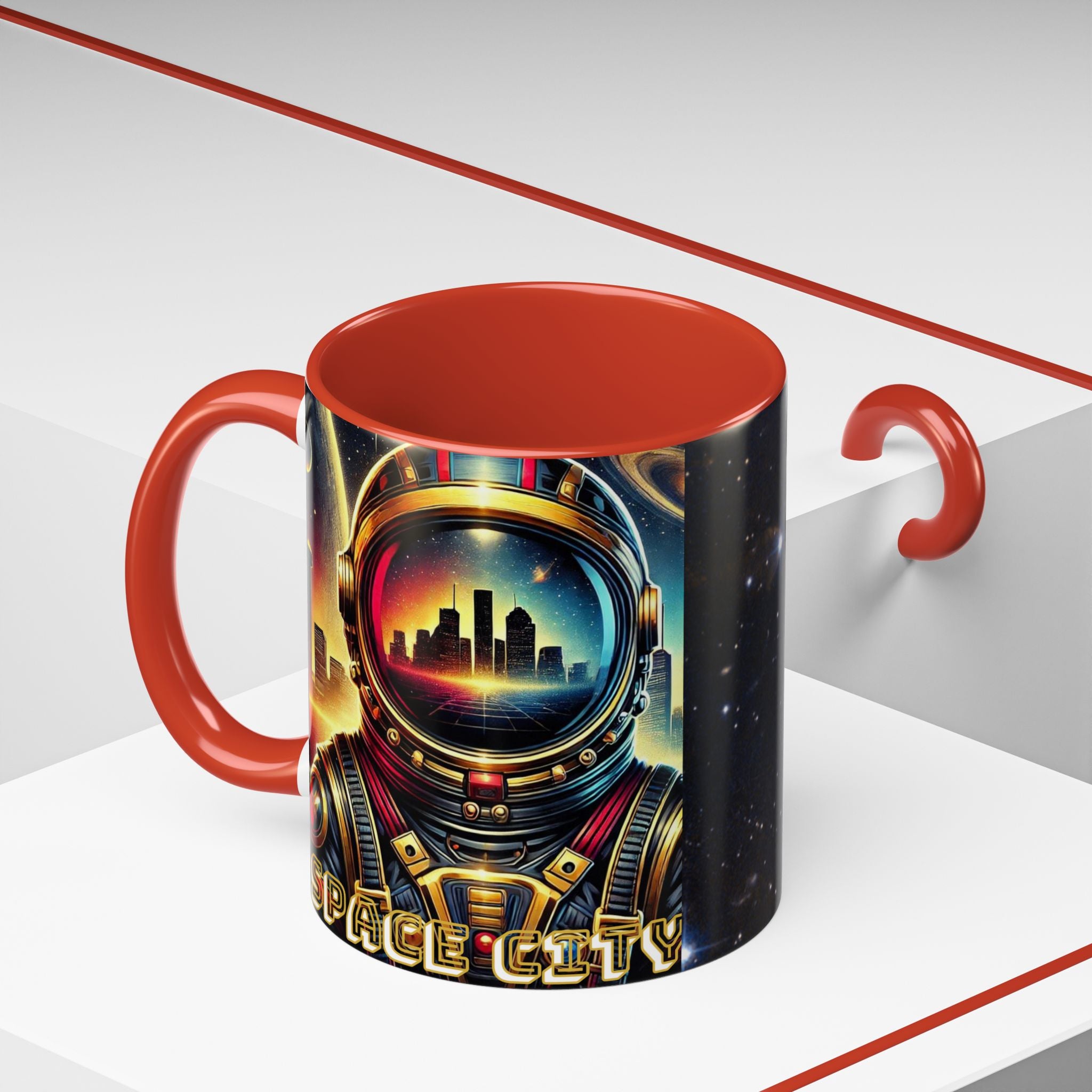 11oz Accent Mug - Space City Houston Custom Coffee Mug