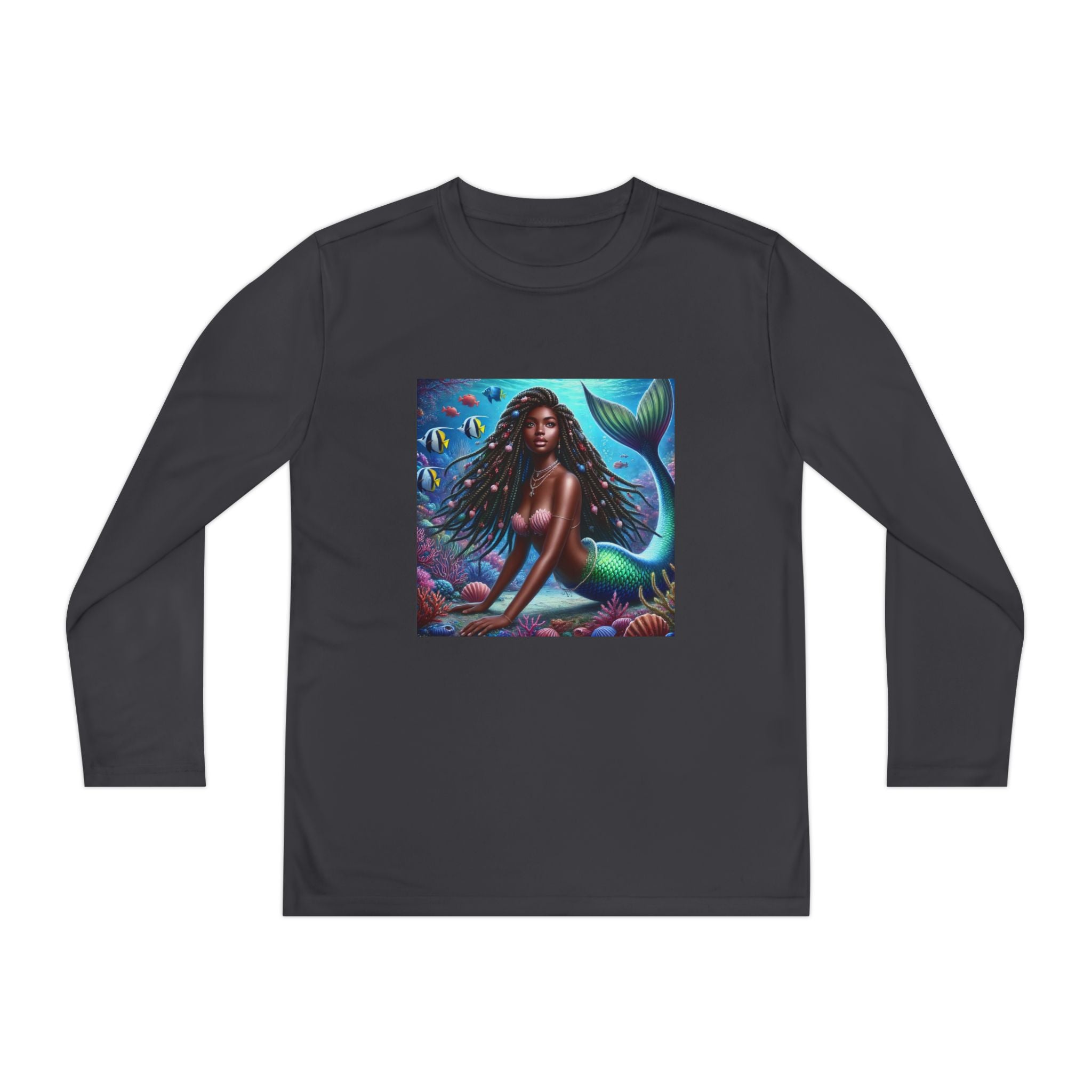 “Mermaid with Shade" Custom Heavy Cotton™ long sleeve Tee Shirt