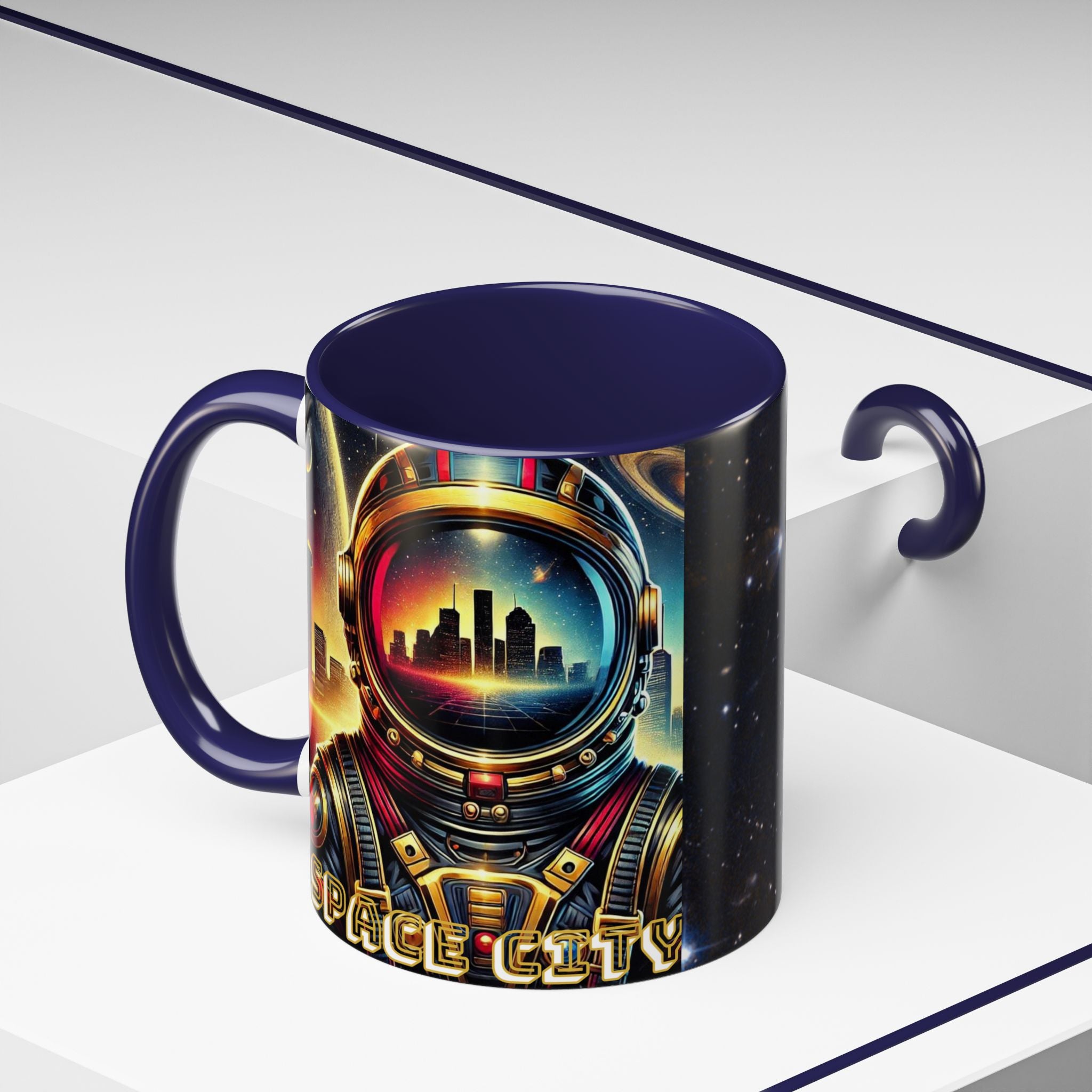 11oz Accent Mug - Space City Houston Custom Coffee Mug