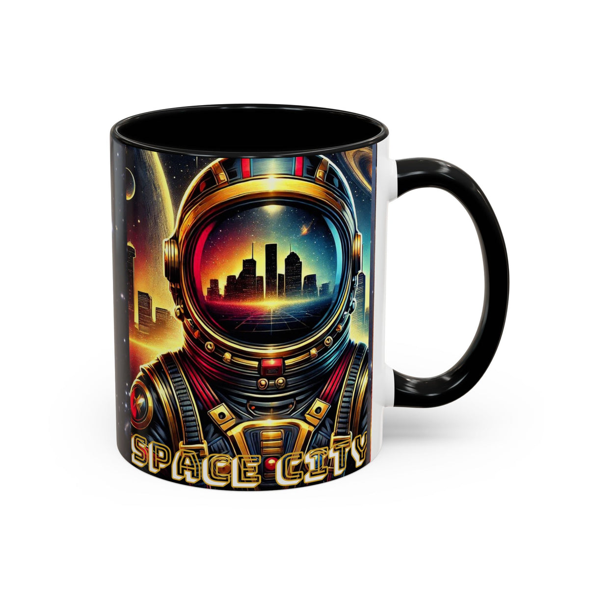 11oz Accent Mug - Space City Houston Custom Coffee Mug