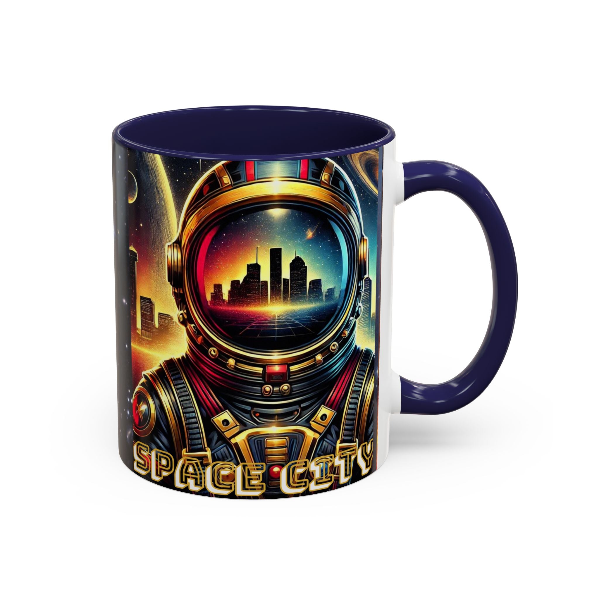 11oz Accent Mug - Space City Houston Custom Coffee Mug