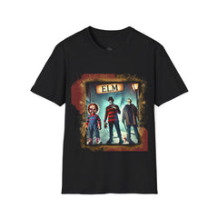 Horror Movie Unisex Softstyle T-Shirt Nightmare on Elm Triple Threat Design