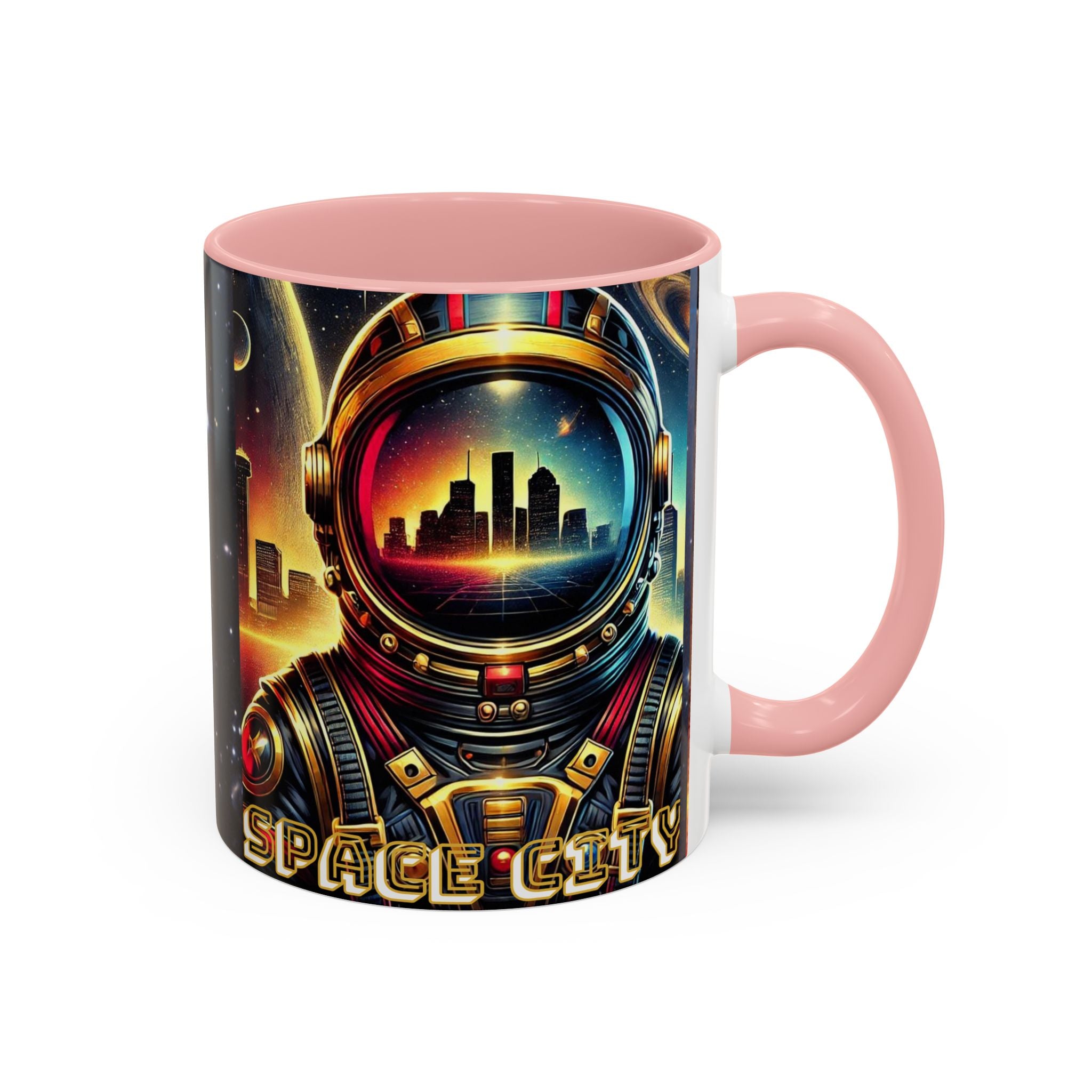 11oz Accent Mug - Space City Houston Custom Coffee Mug