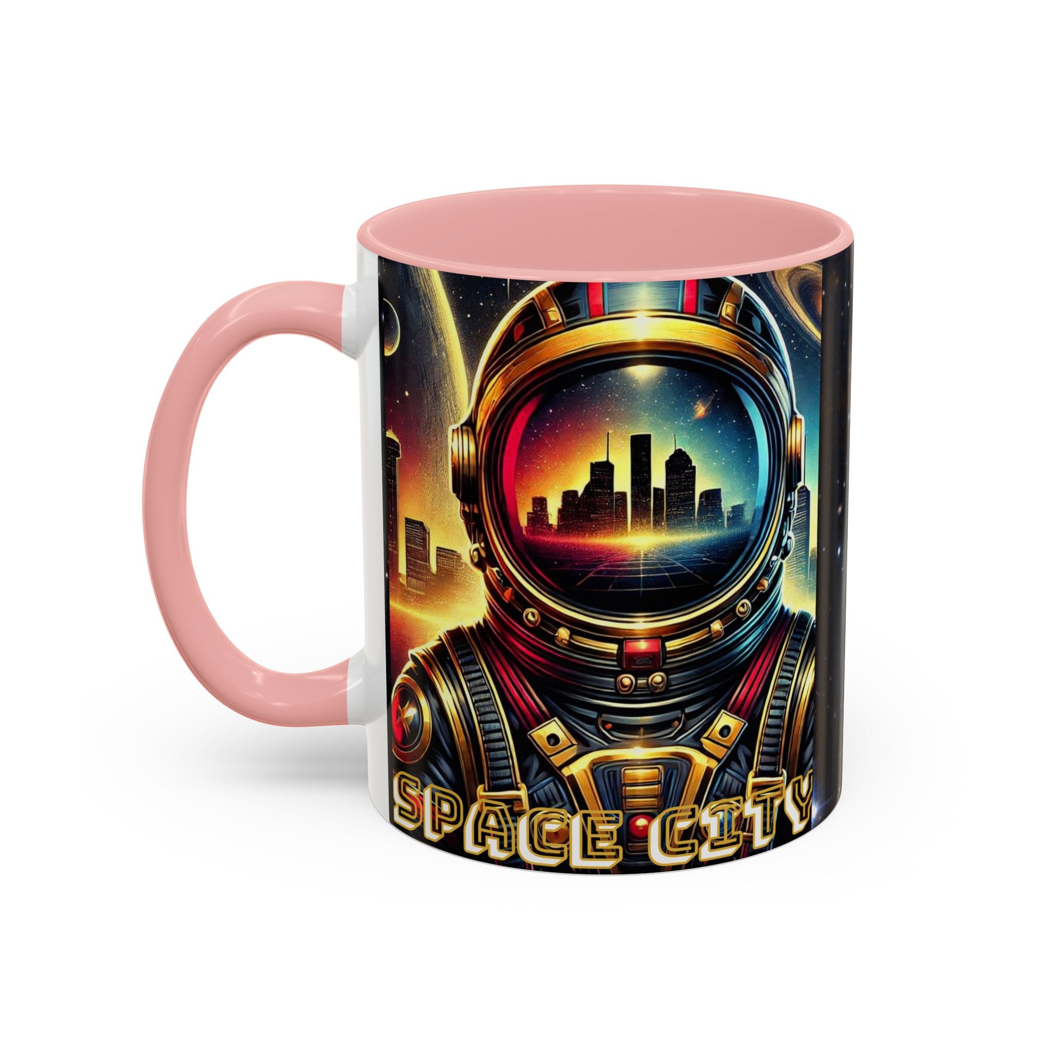 11oz Accent Mug - Space City Houston Custom Coffee Mug