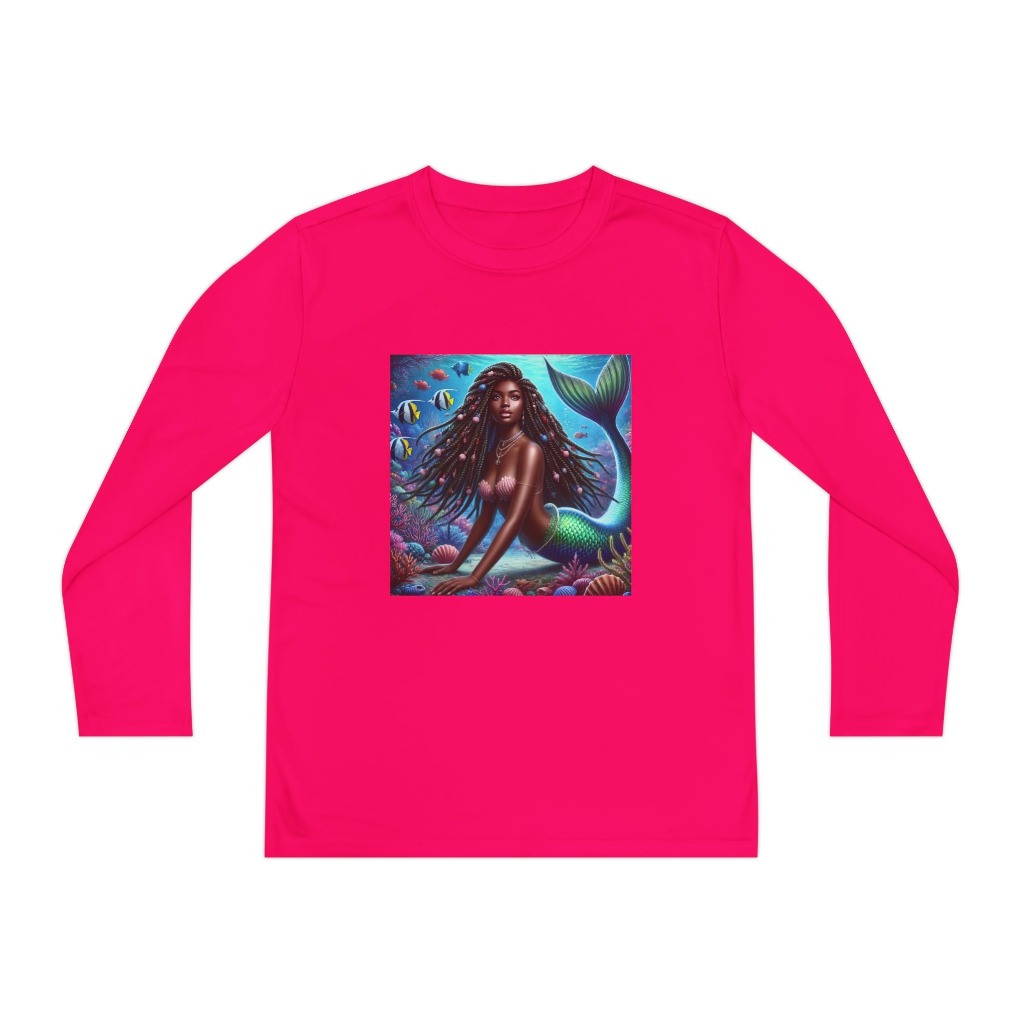 “Mermaid with Shade" Custom Heavy Cotton™ long sleeve Tee Shirt