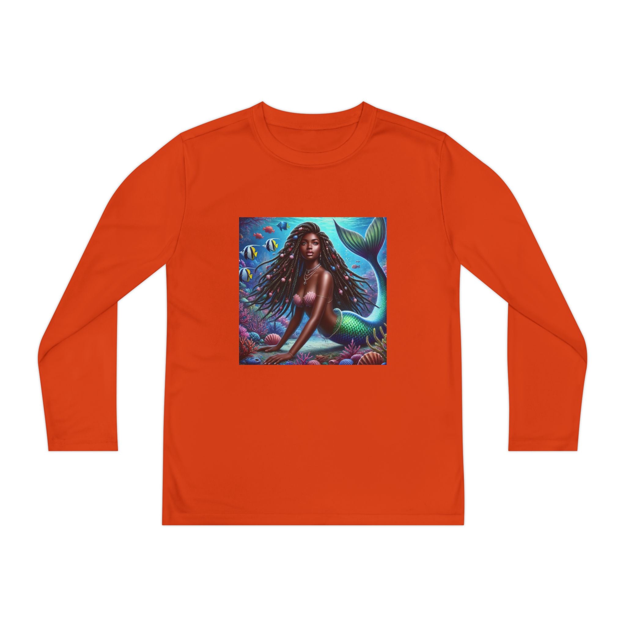 “Mermaid with Shade" Custom Heavy Cotton™ long sleeve Tee Shirt