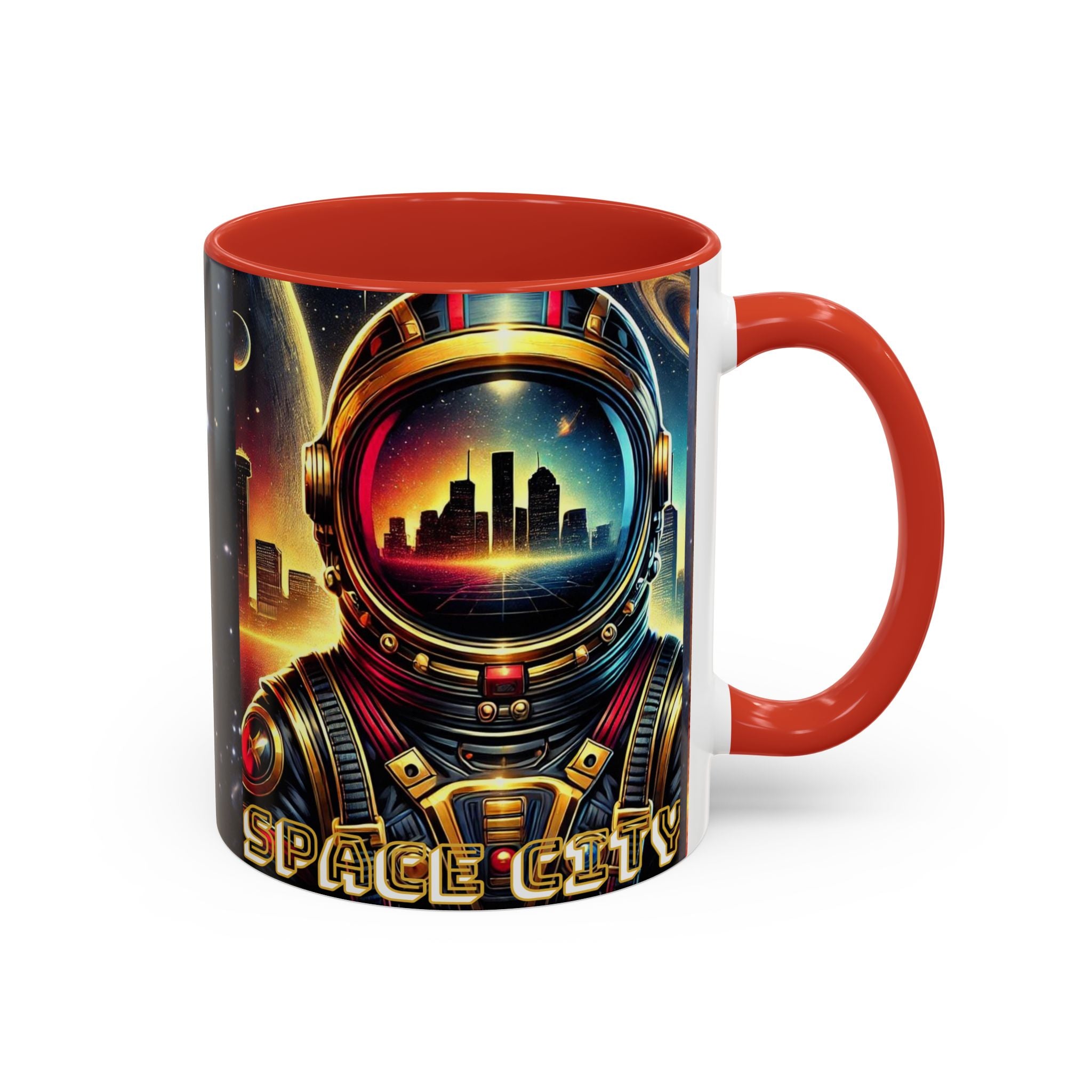 11oz Accent Mug - Space City Houston Custom Coffee Mug