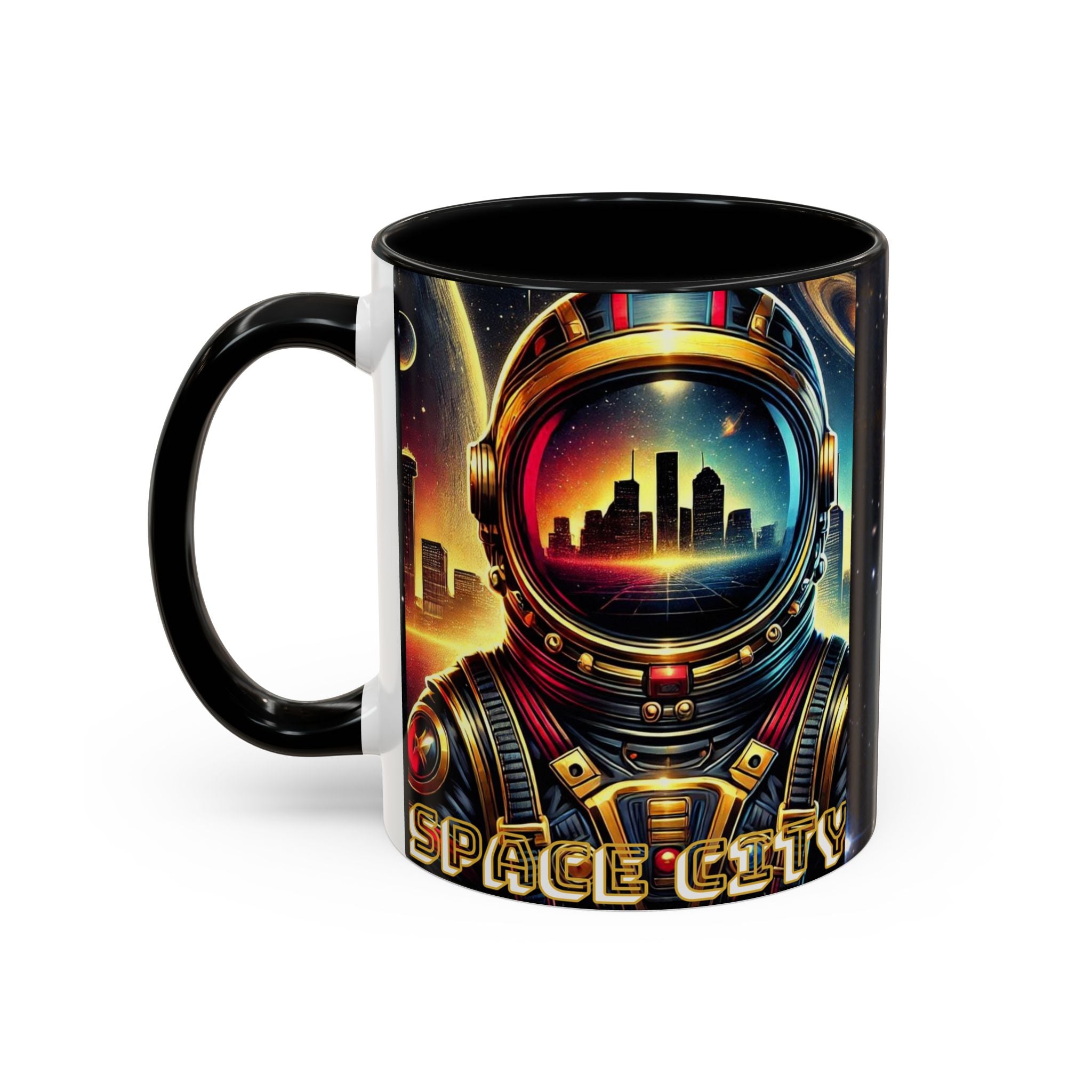 11oz Accent Mug - Space City Houston Custom Coffee Mug