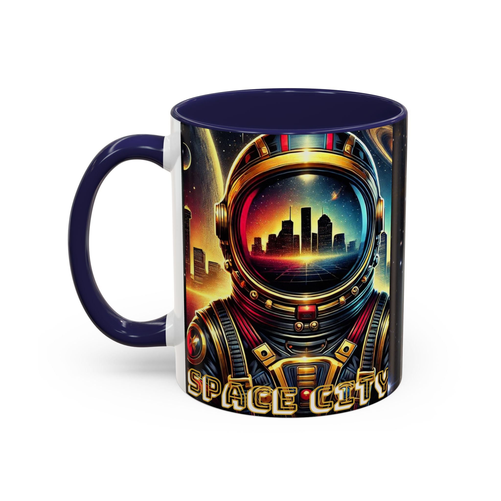 11oz Accent Mug - Space City Houston Custom Coffee Mug